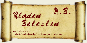 Mladen Beleslin vizit kartica